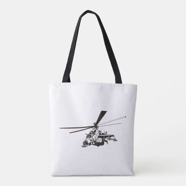 Tote Bag Hélicoptère de dessin animé "Hind" (Dos)