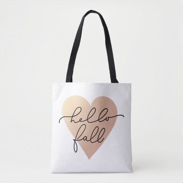 Tote Bag Hello Fall Love Heart (Devant)