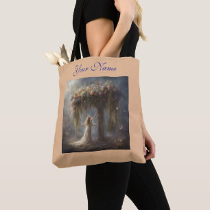 Tote Bag Herbe éthérée et arbre fleuri cottagecore