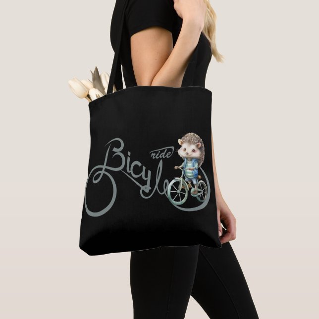 Tote Bag Hérisson, Cartoon Rider (De près)