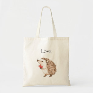 Tote Bag Hérisson des Coeurs rouges