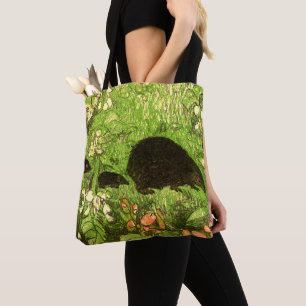 Tote Bag Hérisson et bébé de style Art nouveau néerlandais