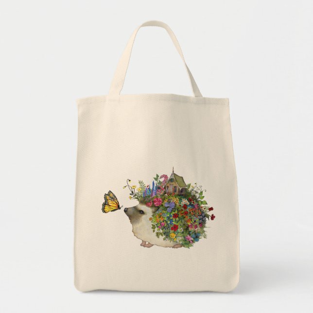 Tote Bag Hérisson Fourre-tout de jardin (Devant)