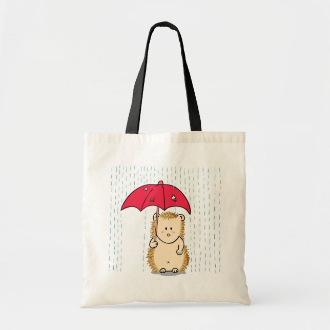 Tote Bag Hérisson mignon avec le parapluie déchiré (Devant)