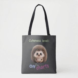 Tote Bag Hérisson niveau mignon adorable citation drôle