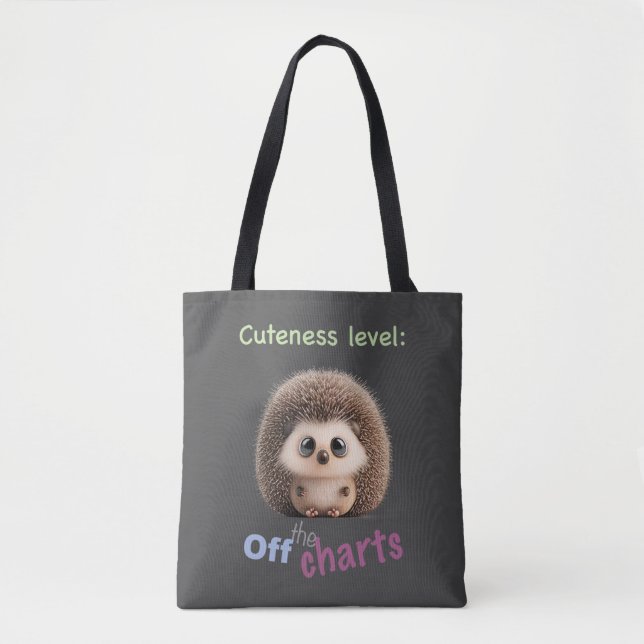Tote Bag Hérisson niveau mignon adorable citation drôle (Devant)