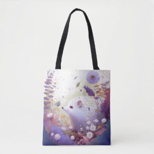 Tote Bag Hérisson Portrait Animal Peinture Forêt Faune