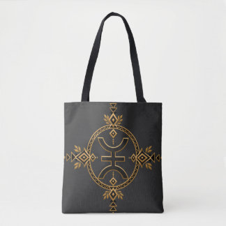 Tote Bag Héritage berbère amazigh Symbole géométrique Noir