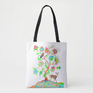 Tote Bag Héron vert et cerf