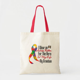 Tote Bag Héros de ruban d'autisme dans ma vie mon