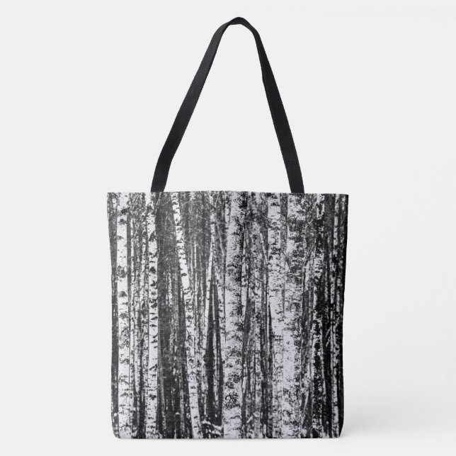 Tote Bag Hêtre, blanc et gris charbon / gris (Devant)