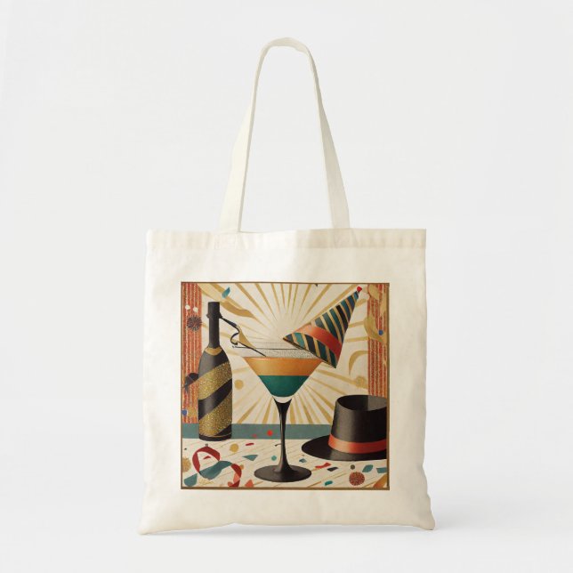 Tote Bag Heure Cocktail Mi-Siècle - Nouvel An (Devant)
