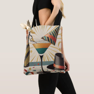 Tote Bag Heure Cocktail Mi-Siècle Nouvel An Design