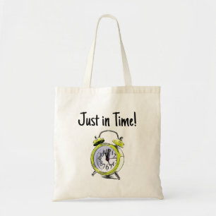 Tote Bag Heure de réactivation de l'horloge d'alarme jaune