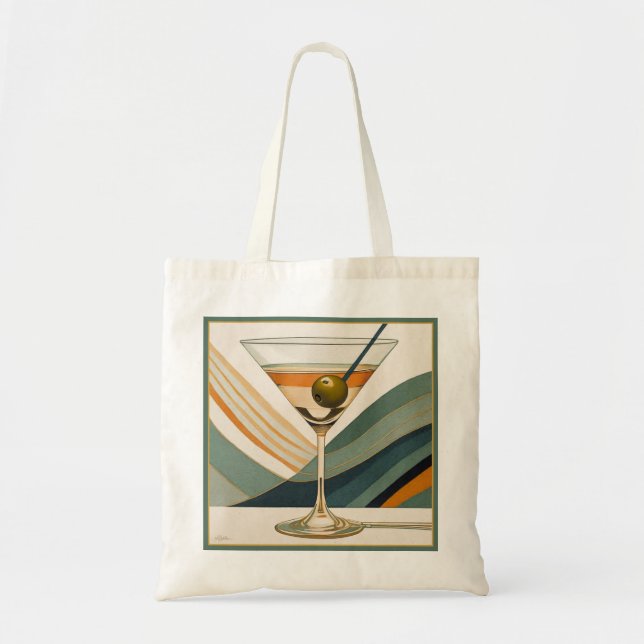 Tote Bag Heure du cocktail Martini du milieu du XXe siècle (Devant)