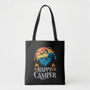 Tote Bag Heureux campeur Rétro vintage Équipage de camping