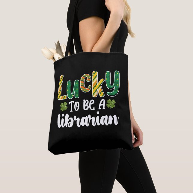 Tote Bag Heureux d'être bibliothécaire École Saint Patrick' (De près)