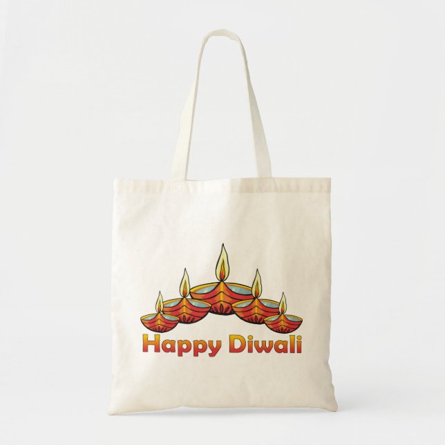 Tote Bag Heureux Diwali Deepas (Devant)