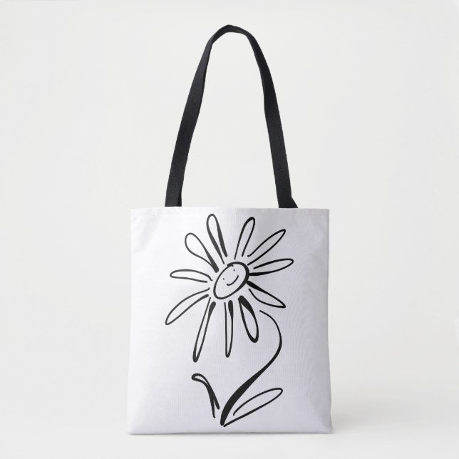 Tote Bag HEUREUX Épaule FLEURIE Fourre-tout (Devant)