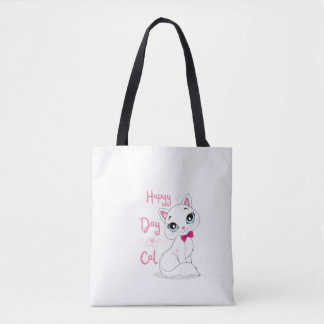Tote Bag heureux jour chat amour chats rose