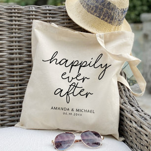 Tote Bag Heureux pour toujours mariage personnalisé