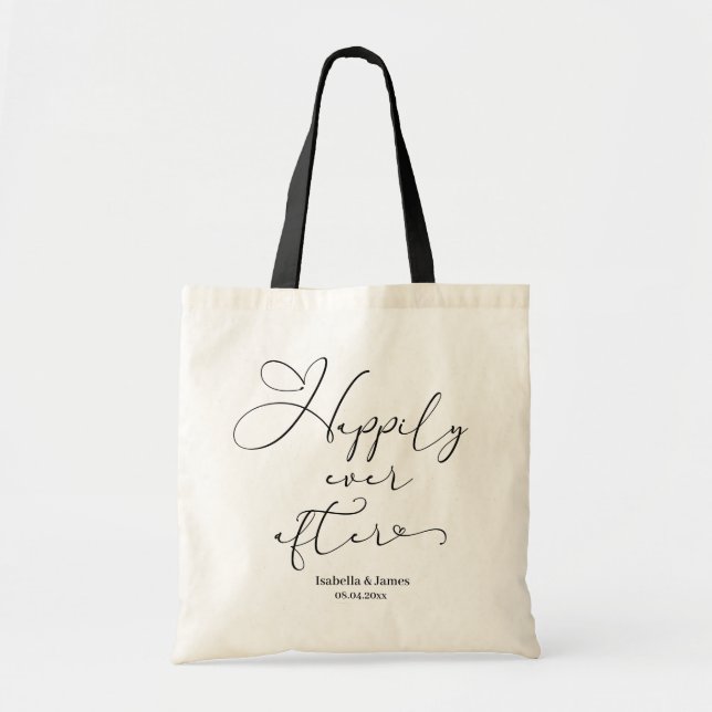 Tote Bag Heureux toujours après l'accueil personnalisé Mari (Devant)