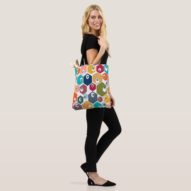 Tote Bag Hexagone Yeux  (Sur le modèle)
