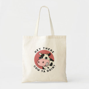 Tote Bag Hey Là Vache Ya Doin Funny Animal Pun