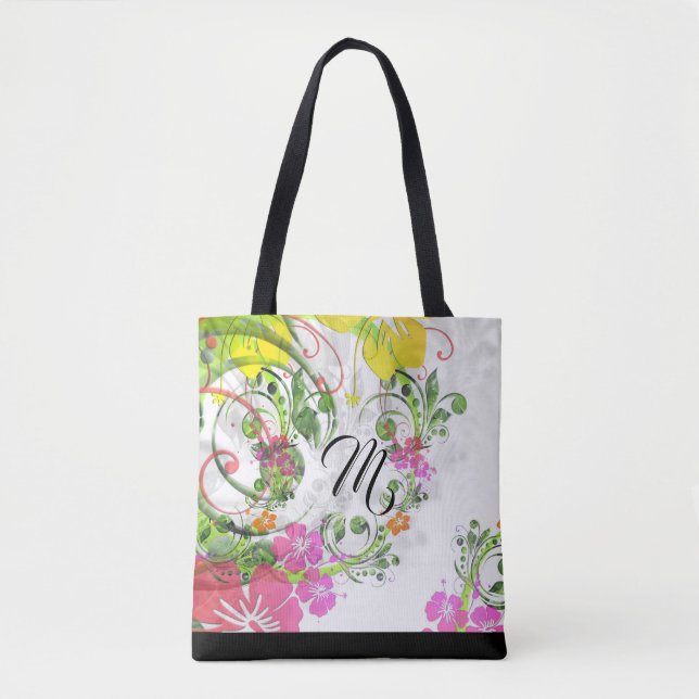 Tote Bag Hibiscus à fleurs tropicales fourre-tout (Devant)