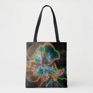 Tote Bag Hibiscus coloré Art Abstrait Fleur