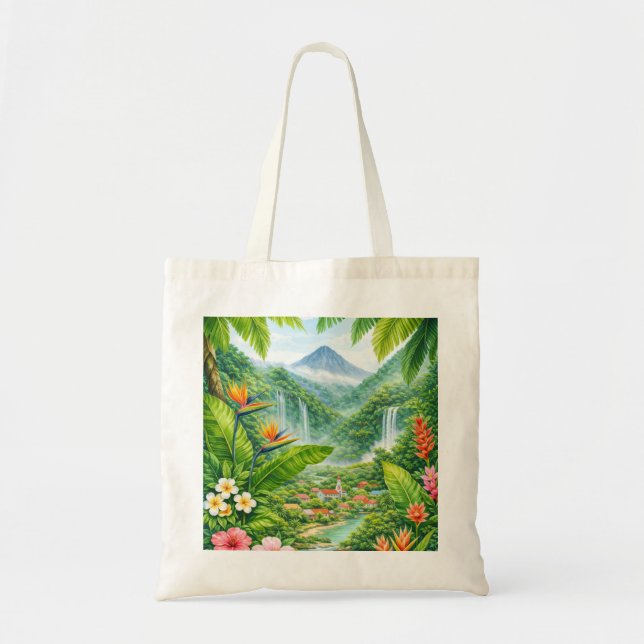 Tote Bag Hibiscus de la cascade tropicale de l'île de la Ré (Devant)