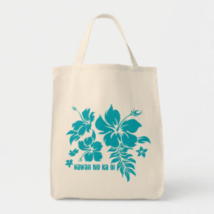 Tote Bag Hibiscus Pareau Floral hawaïen à Turq pour Totes