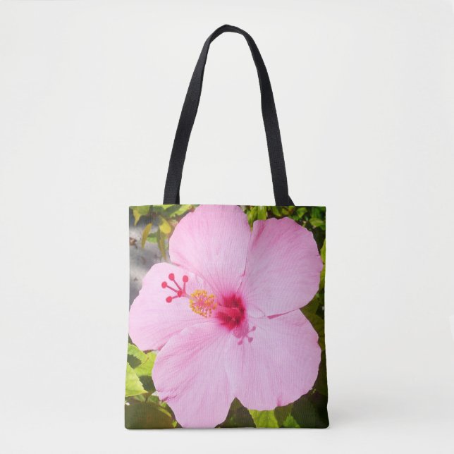 Tote Bag Hibiscus rose Fleur tropicale (Devant)