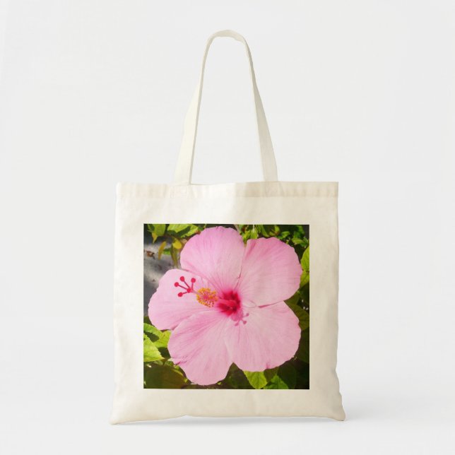 Tote Bag Hibiscus rose Fleur tropicale (Devant)