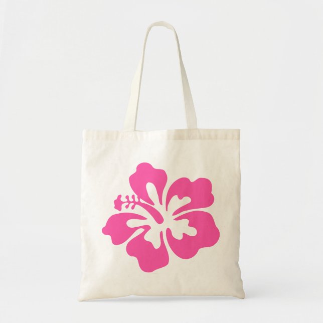 Tote Bag Hibiscus rose Fleur tropicale Fleur Florale (Devant)