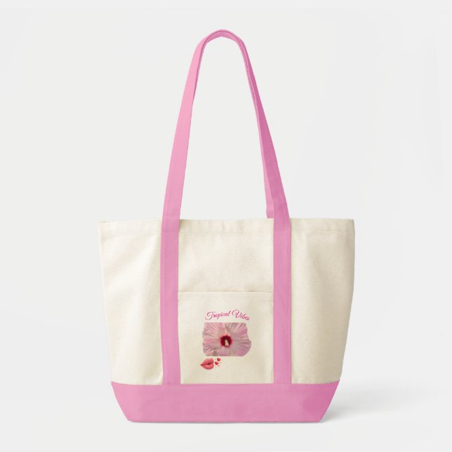 Tote Bag Hibiscus Rose Tropical (Devant)