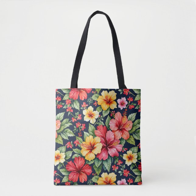 Tote Bag Hibiscus Tropical Brillant (Devant)
