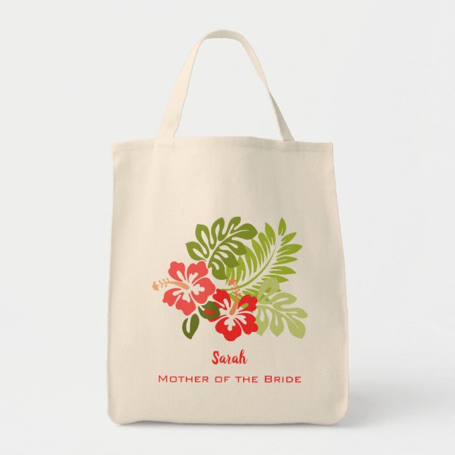Tote Bag Hibiscus tropical modifiable (Devant)
