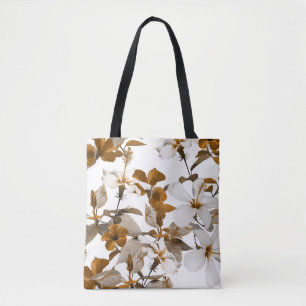 Tote Bag Hibiscus tropical vintage : Motif de Collage de ph
