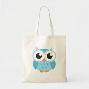 Tote Bag Hibou bleu mignon de bébé de bande dessinée