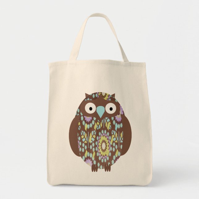 Tote Bag hibou brun (Devant)