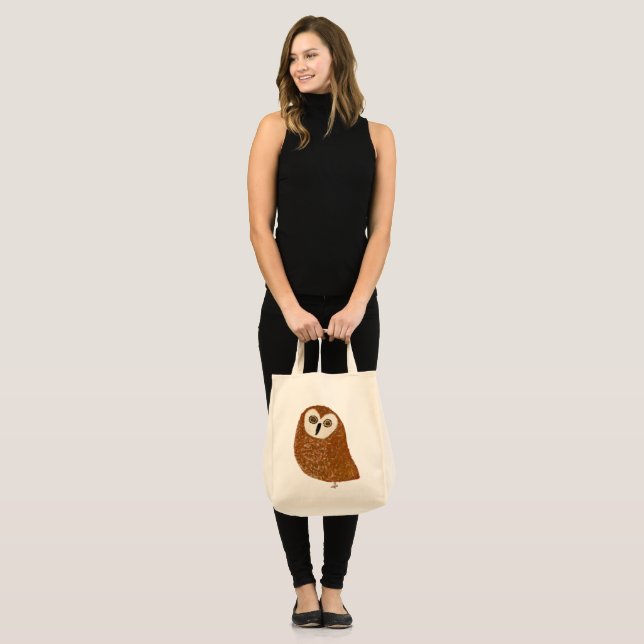 Tote Bag Hibou des scieries moderne mignon (Devant (modèle))