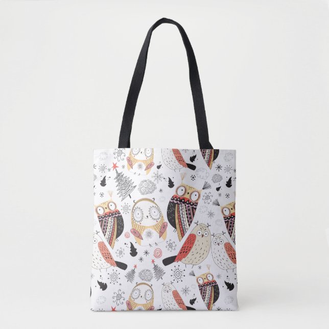 Tote Bag Hibou drôle de texture (Devant)
