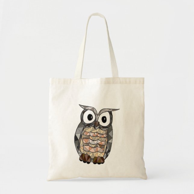 Tote Bag hibou géométrique (Devant)