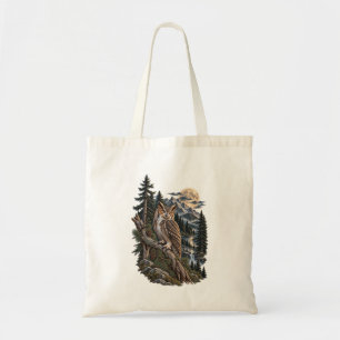 Tote Bag Hibou grand-duc Clair de lune Montagne Sauvage T-S
