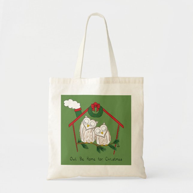 Tote Bag Hibou Noël mignon Enfants (Devant)