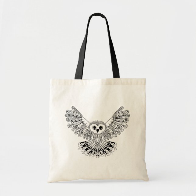 Tote Bag Hibou noir de style (Devant)
