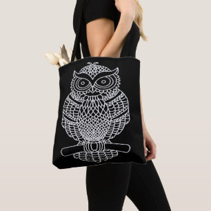 Tote Bag Hibou (noir) - Totalité