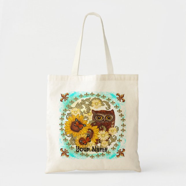 Tote Bag Hibou Tournesol   (Devant)