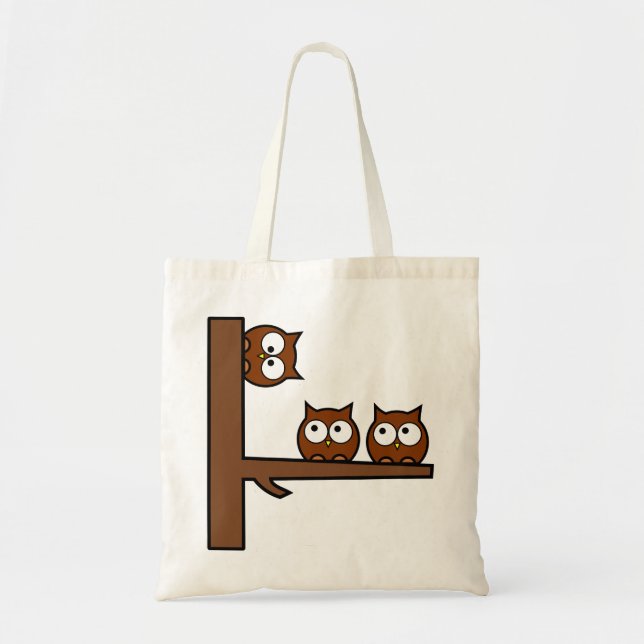 Tote Bag Hiboux originaux autour de la courbure (Devant)